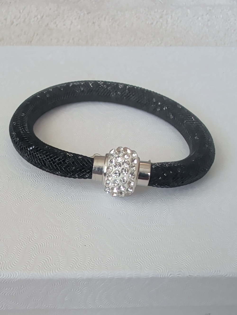 Swarovski-Style Mesh Magnetic Crystal Bracelet